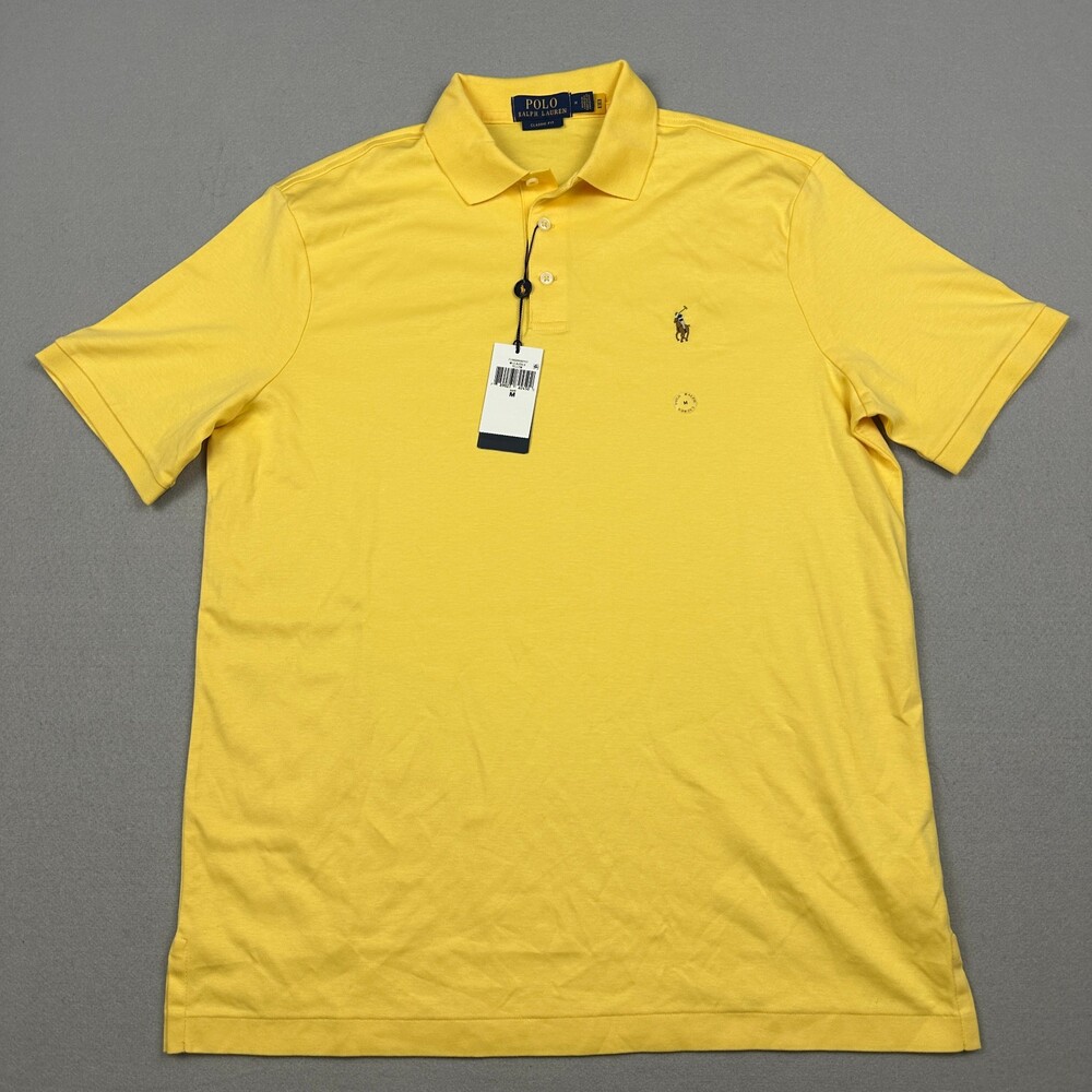 Polo Ralph Lauren Polo Men Medium Yellow Classic Fit Short Sleeve Pony Shirt M
